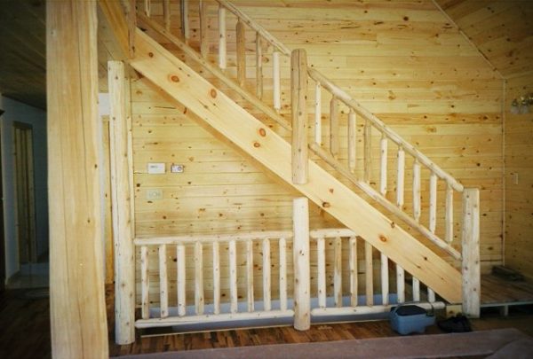 Cedar Log Stair Railings